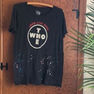 Distressed paint splatter The Who band tee